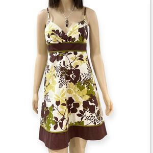 Sleeveless Backless Adjustable Straps Floral Empire Waist Summer Mini Dress NEW